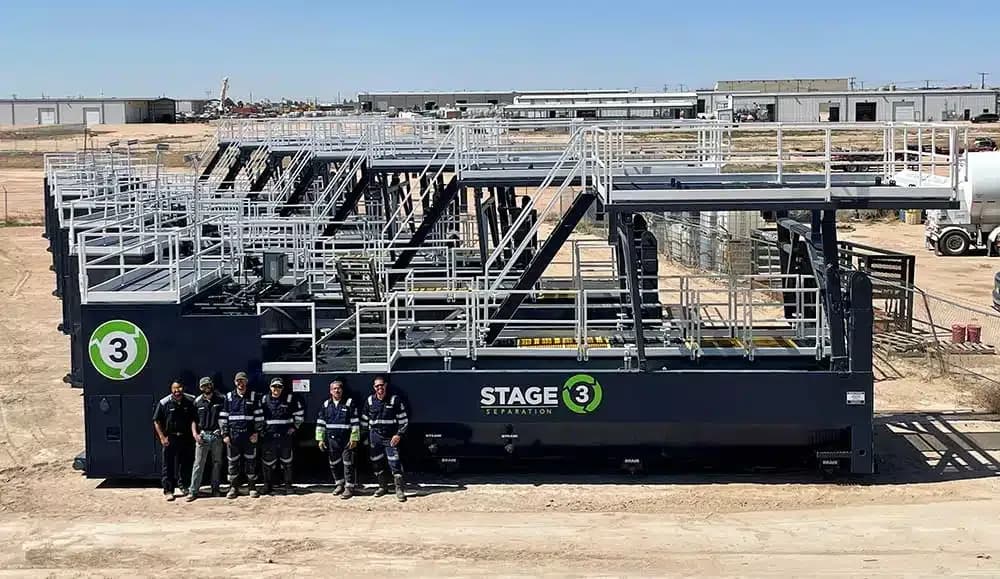 S3S field team standing beside a mobilized separation system