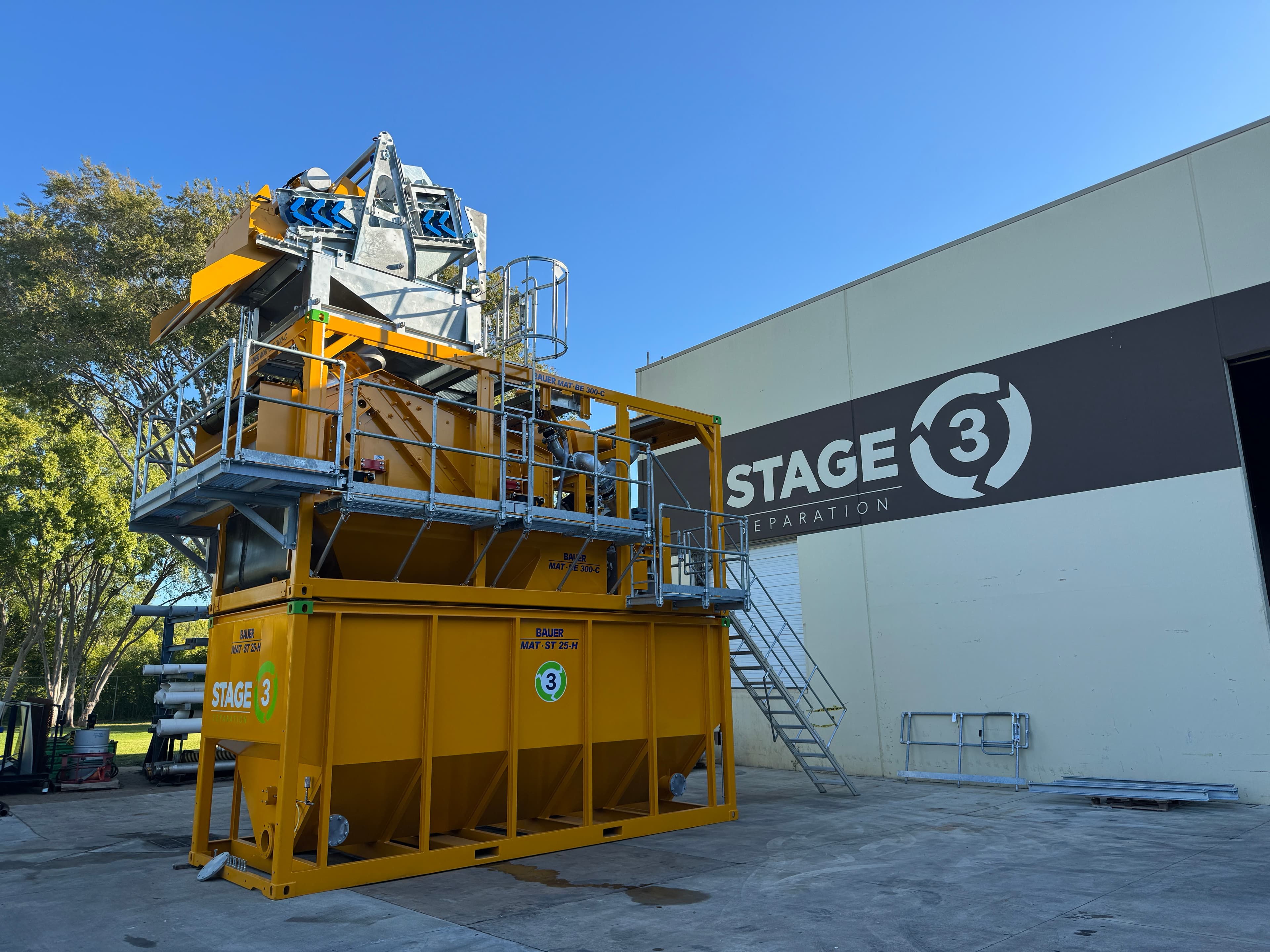 Bauer BE 300-C slurry treatment plant staged in the equipment yard