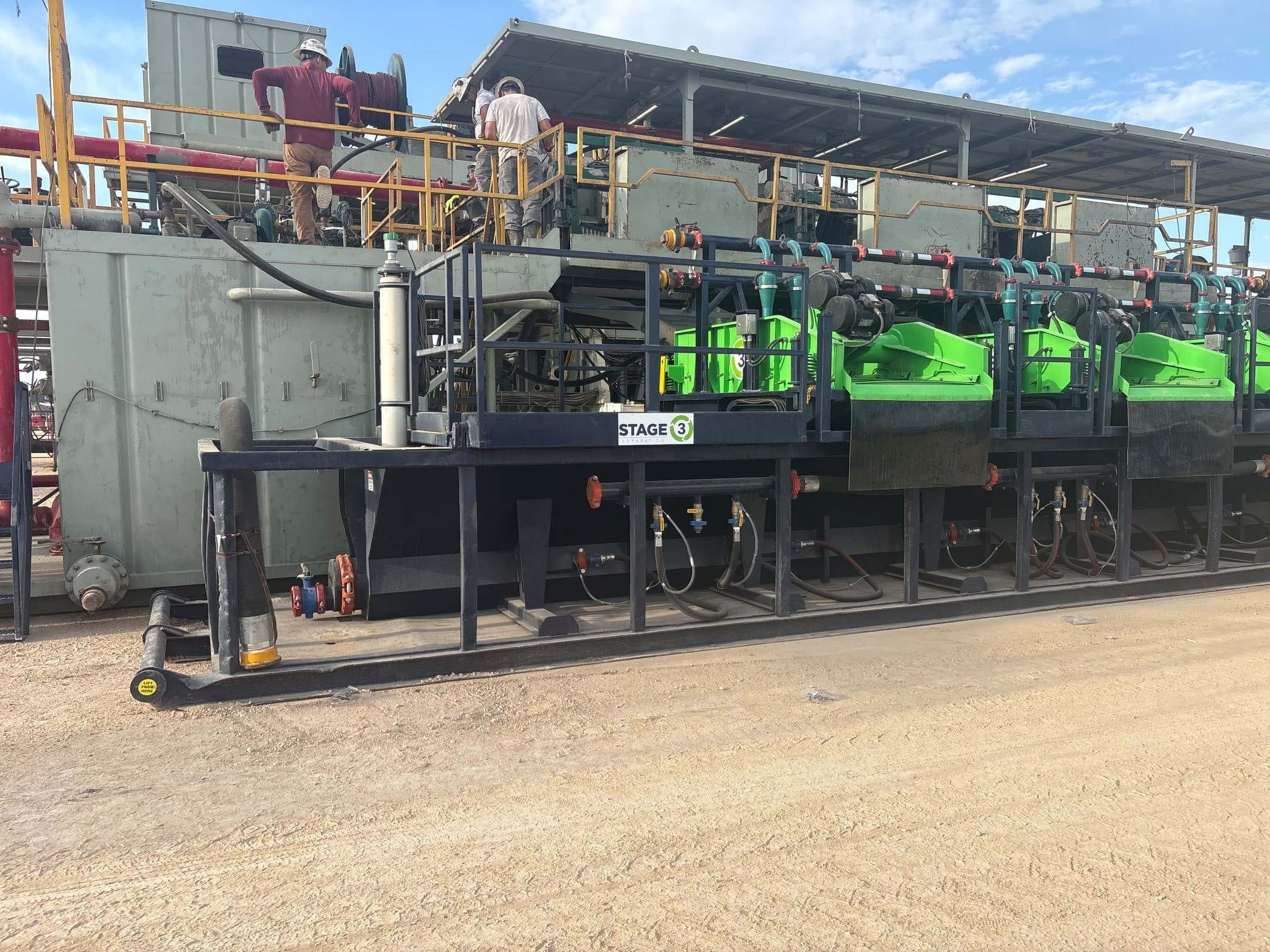 Stage 3 Separation recovery equipment assembled as a multi-stage treatment system