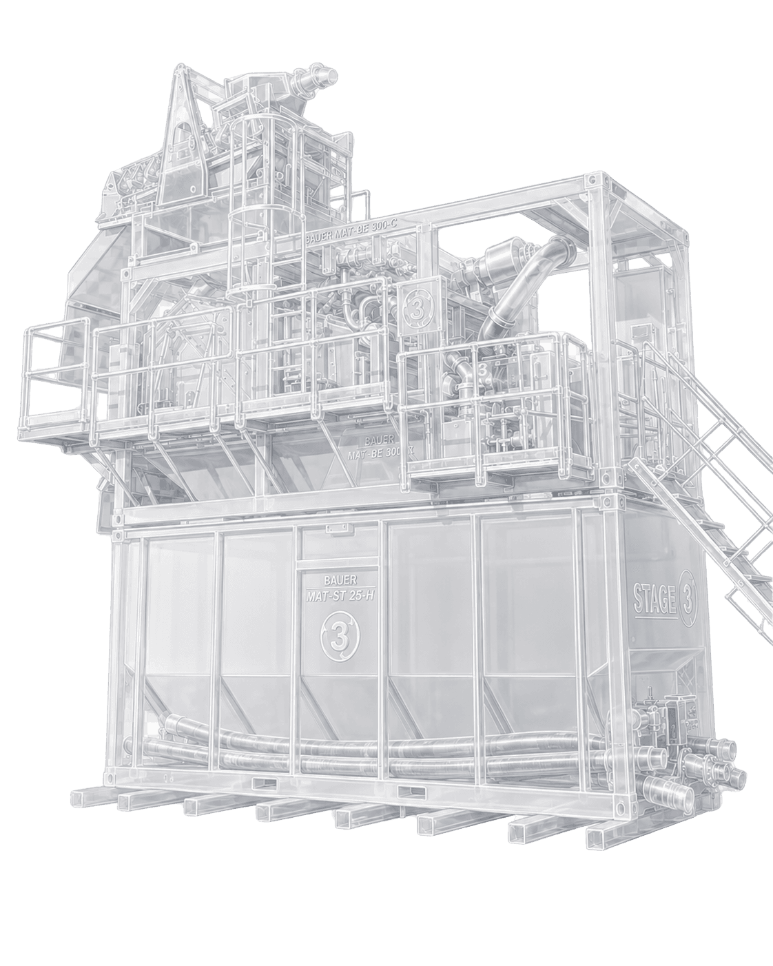 Bauer BE 300-C slurry treatment plant and integrated slurry tank