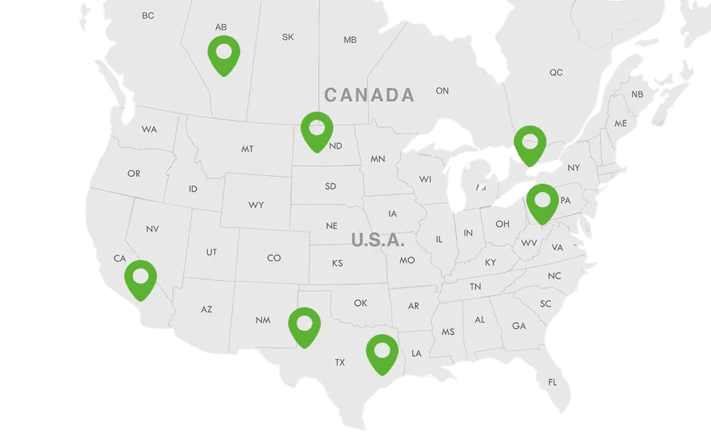 North America service coverage map