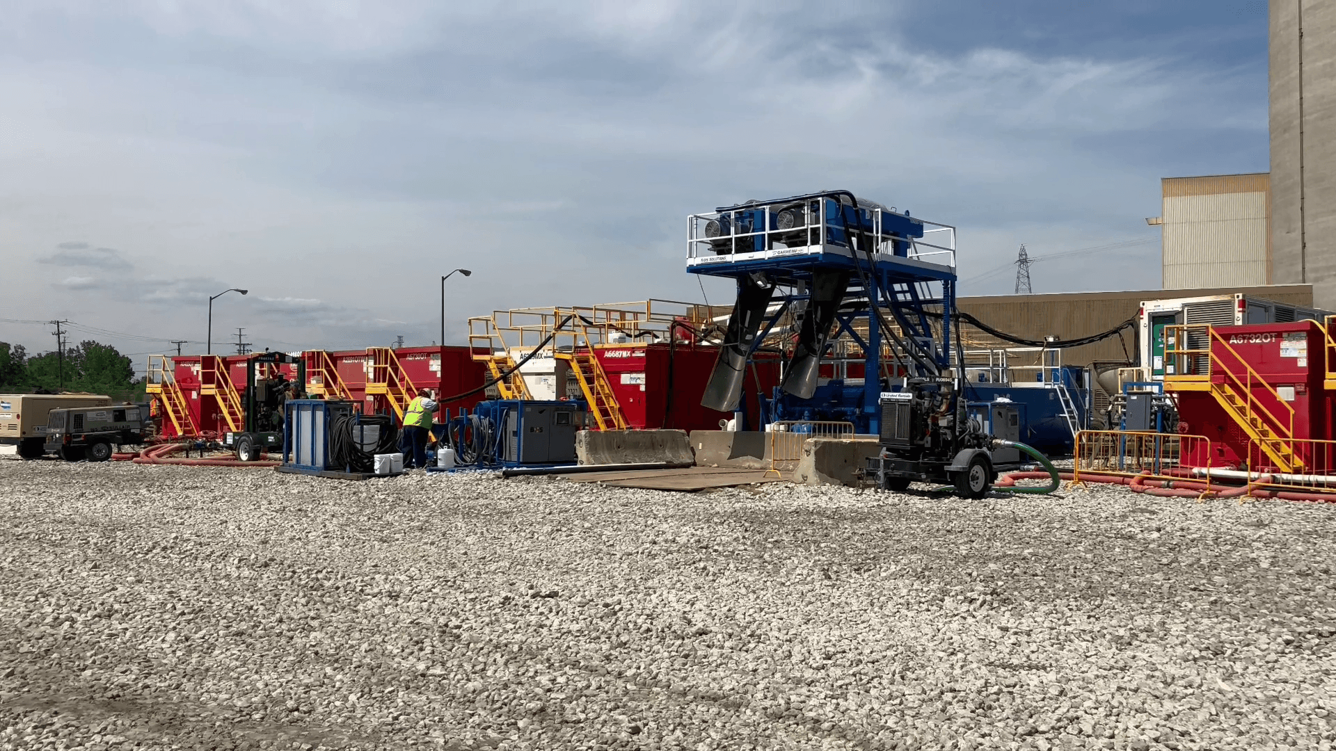 Stage 3 Separation equipment setup at the Gordie Howe International Bridge project