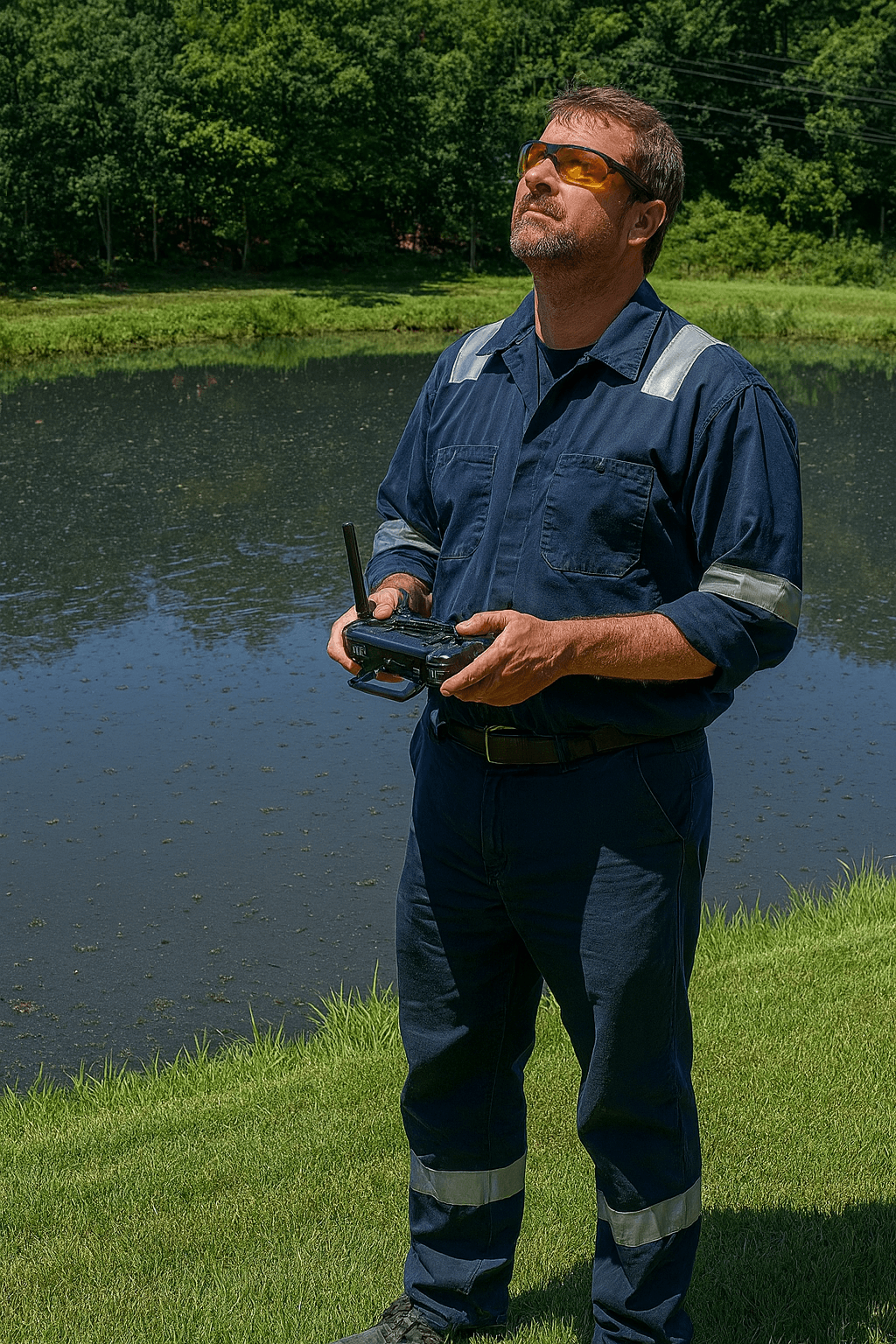 Stage 3 Separation technician conducting a drone survey at a project site