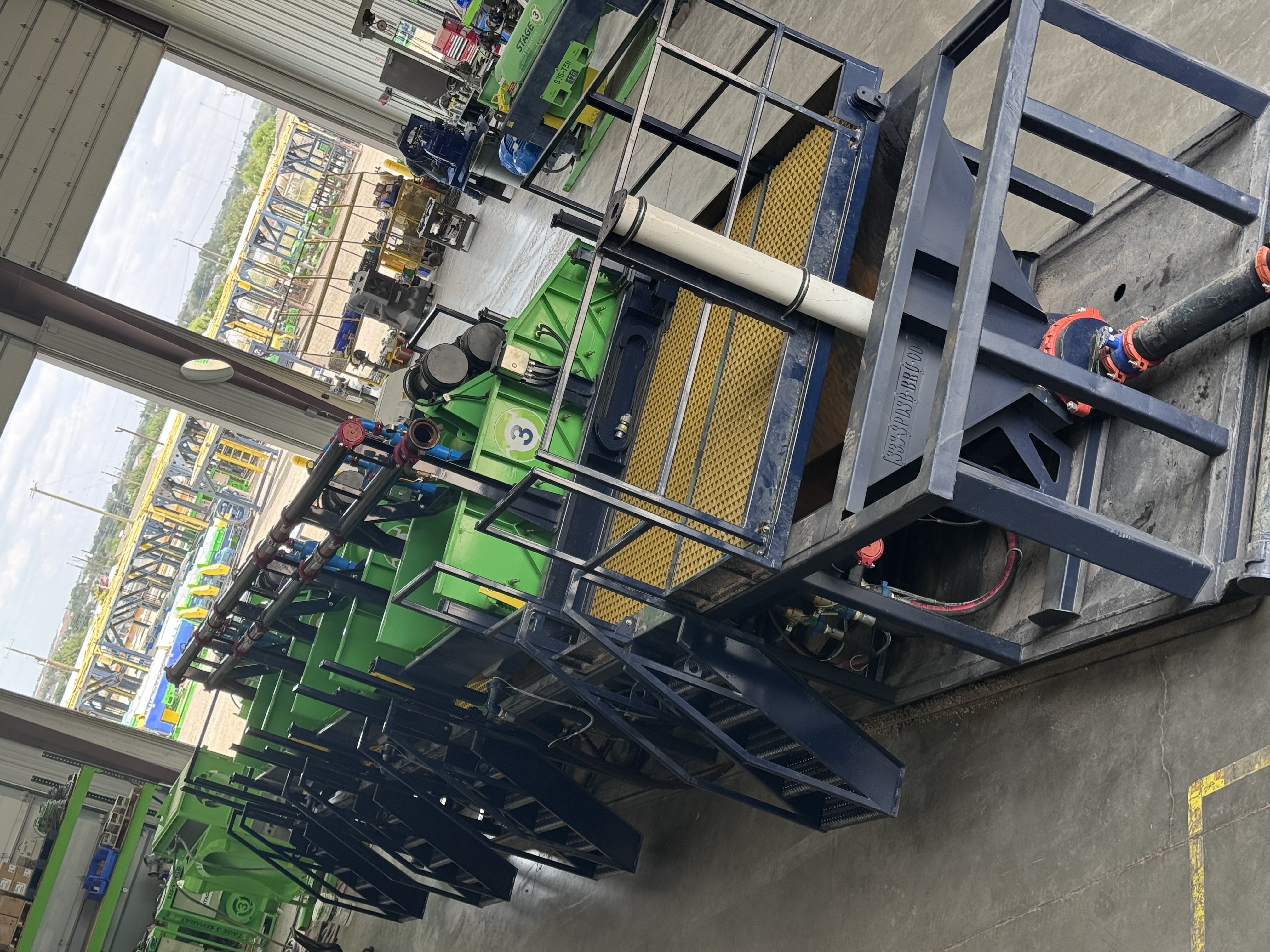 Recovery equipment being assembled inside the Stage 3 Separation shop