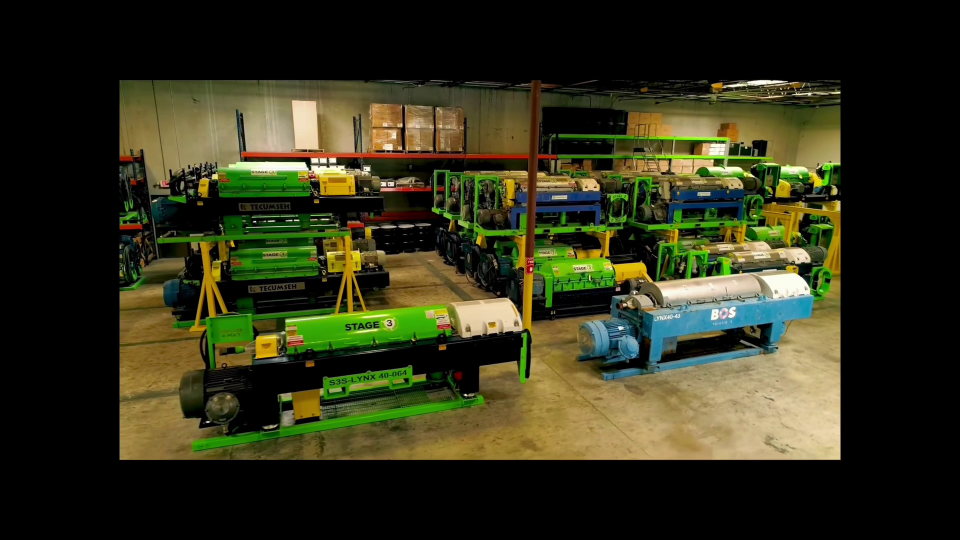 Stage 3 Separation centrifuges inside the Houston shop