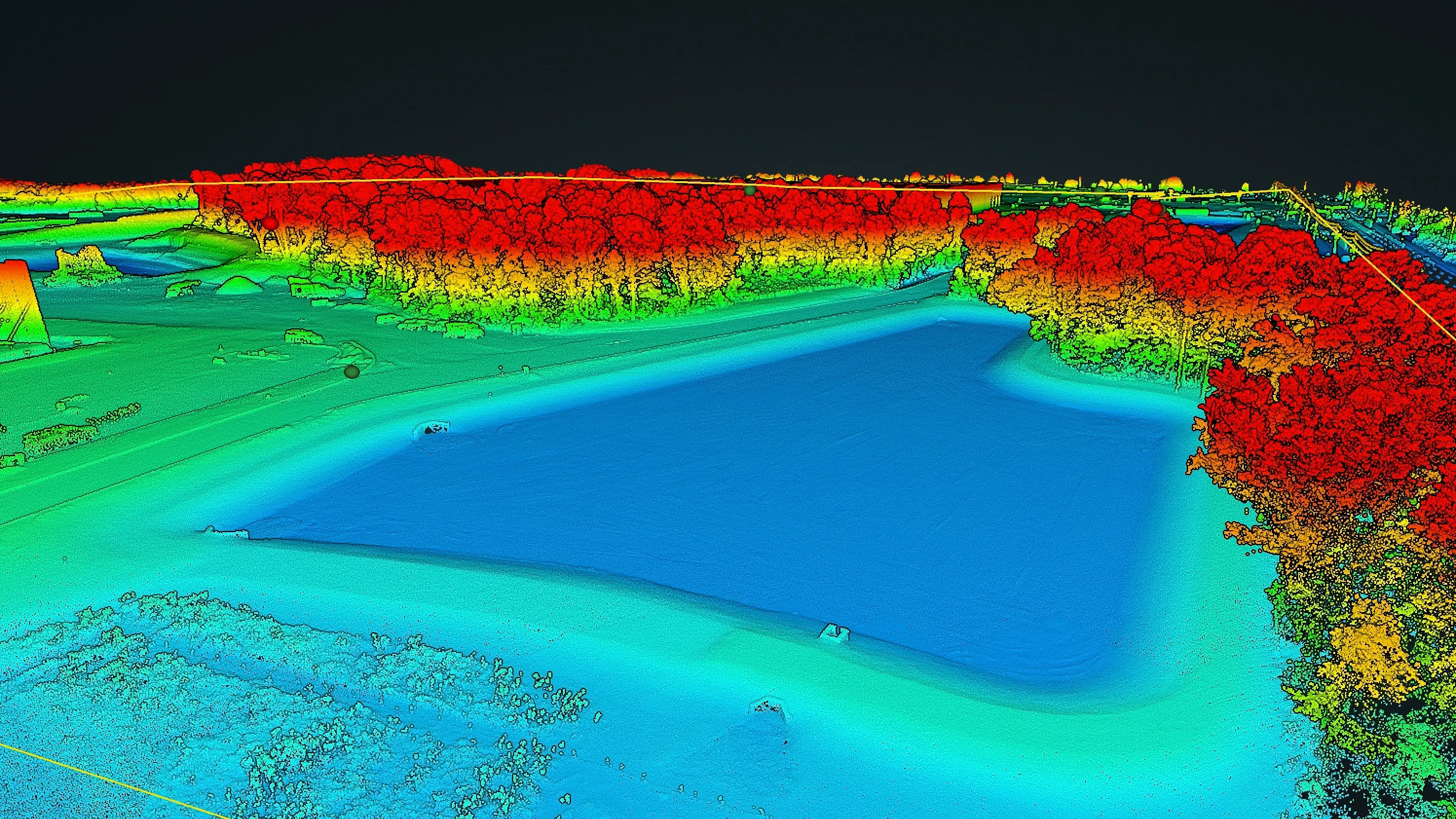 Three-dimensional lidar survey model of a project site