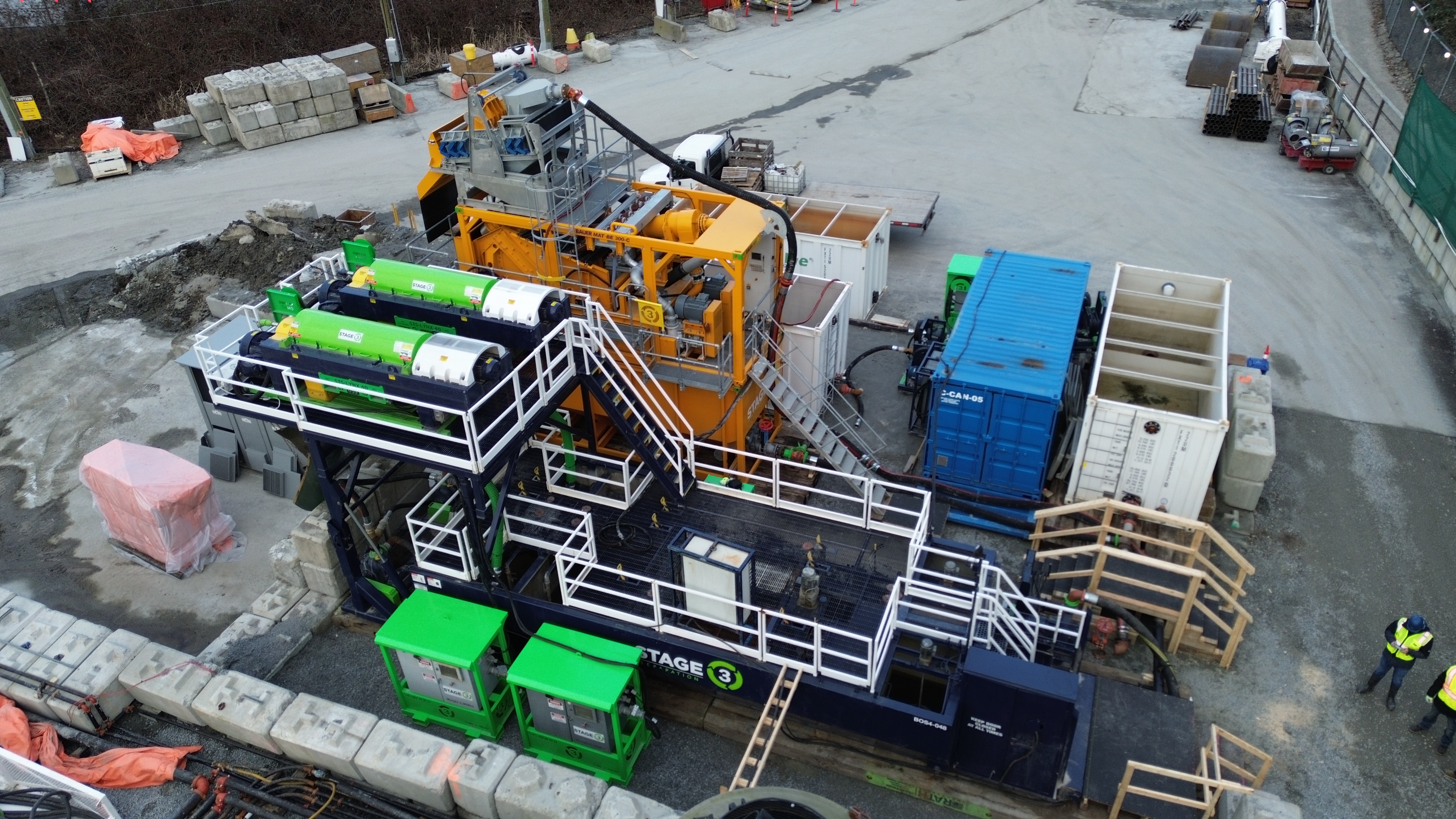 Slurry treatment plant operating at a tunnelling worksite