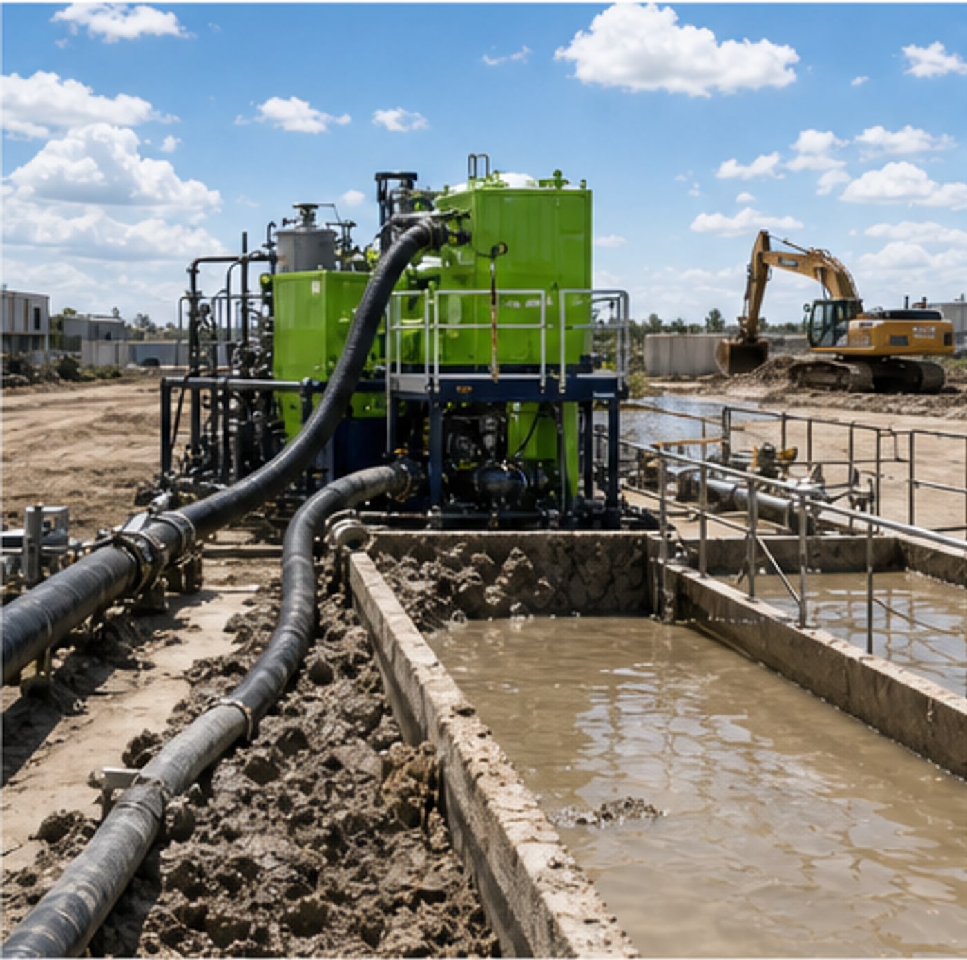 Slurry treatment equipment processing construction slurry on site